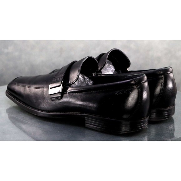 ECCO Men\'s Single Strap Loafer Dress Shoes Size EU 45 US 11-11.5 Leather Black main image 7